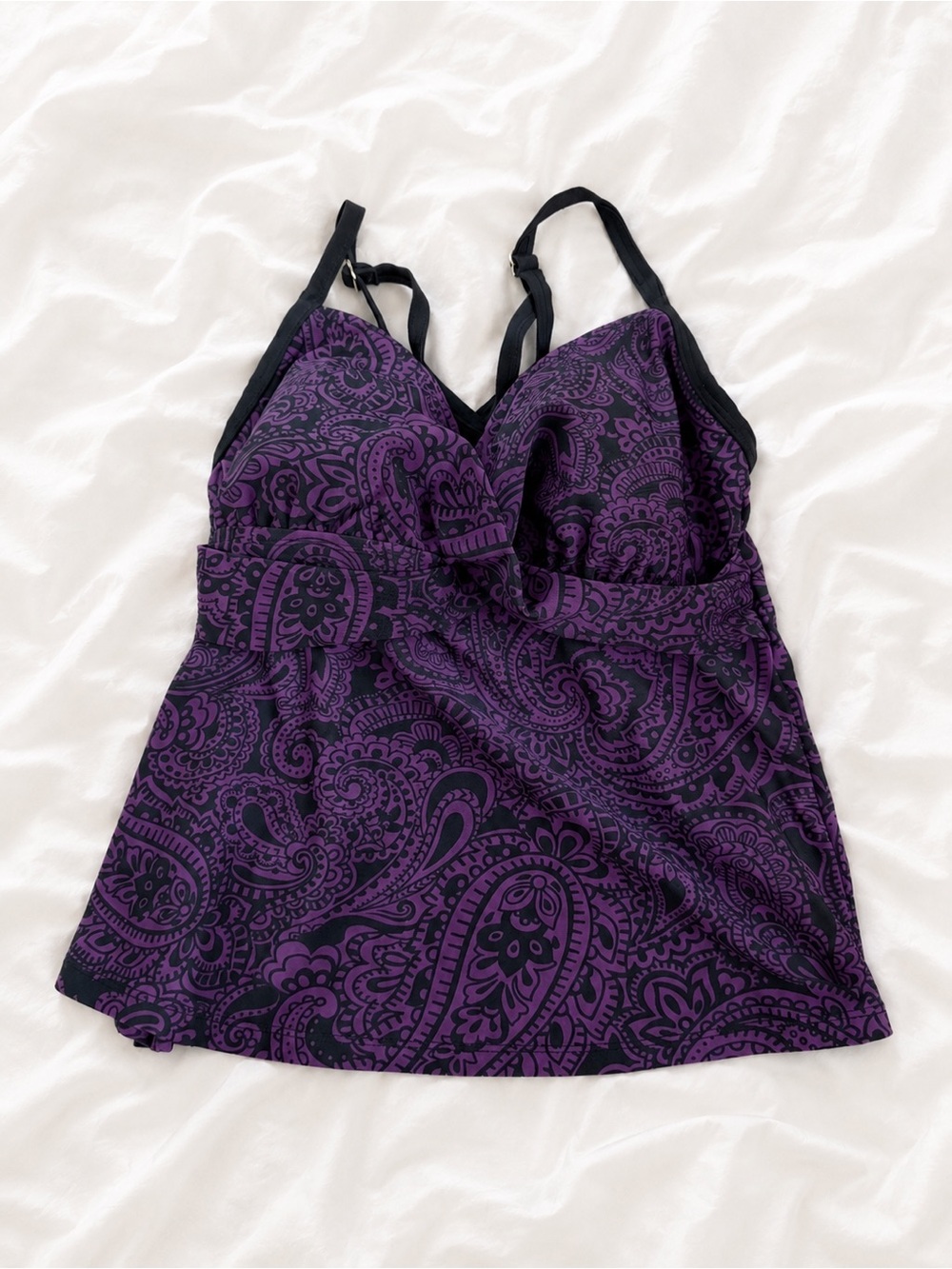 Merona Purple Paisley Chemise with Black Accents
